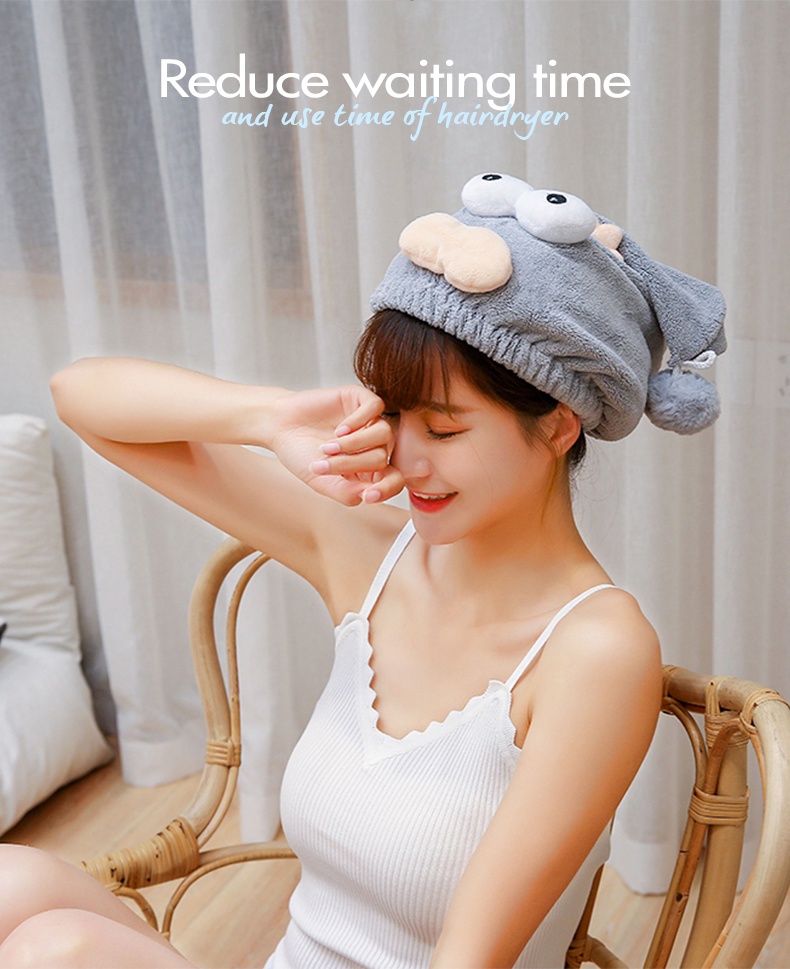 Cartoon Hair Drying Cap-4